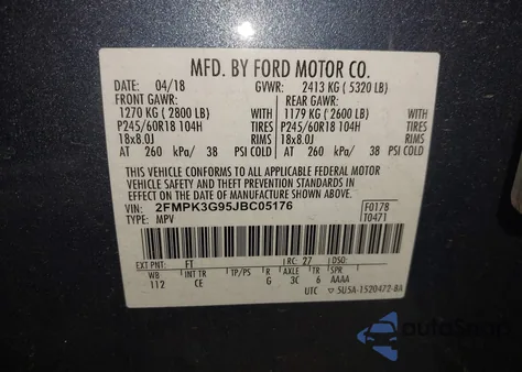 2018 Ford Edge Se from USA, damaged, VIN 2FMPK3G95JBC05176